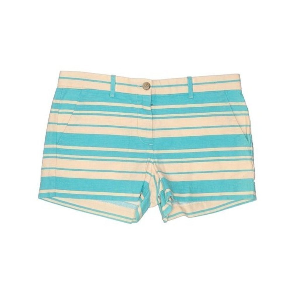 GAP Shorts 2 Turquoise Stripe Textured Summer Mini 100% Cotton Beach Vacation